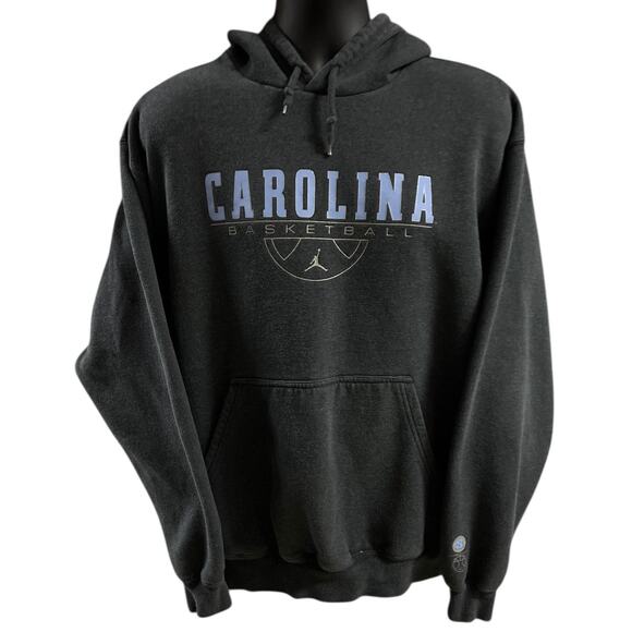 Nike Jordan UNC Carolina Basketball Hoodie Men’ Size XL‎ Gray Pullover Jumpman - Picture 1 of 8
